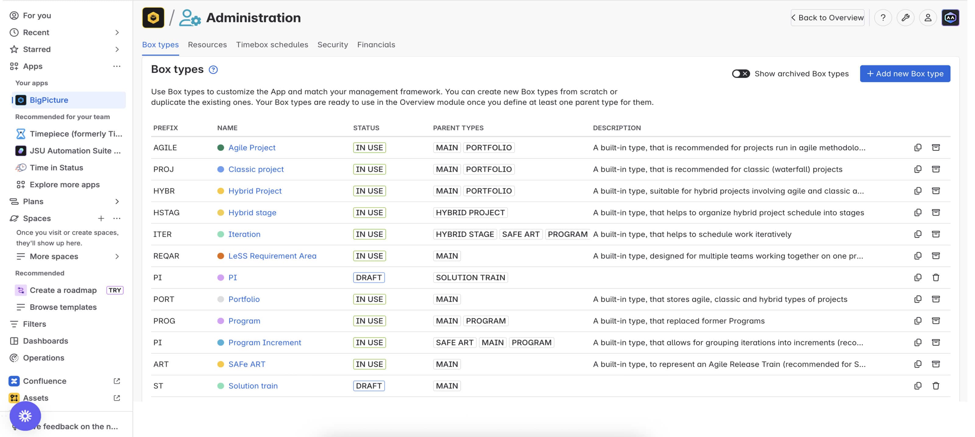The 11 initiative box templates you can find in BigPicture and BigPicture Enterprise. Only BPE users can create new templates and store more than 11 in total.