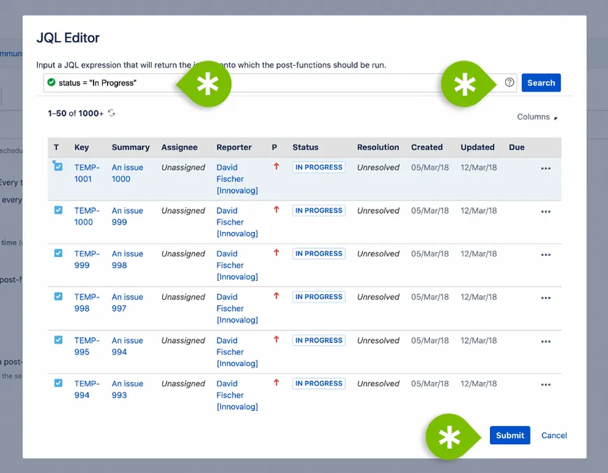 JQL editor
