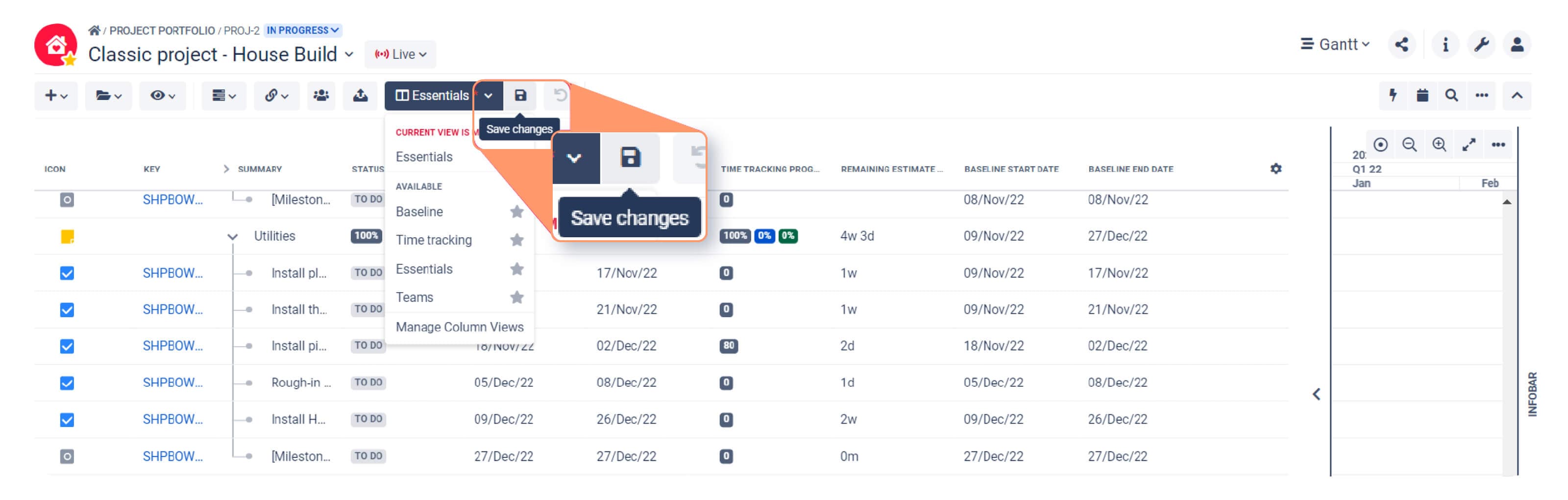 Whenever you modify your current view, you can save it and switch to it later.
