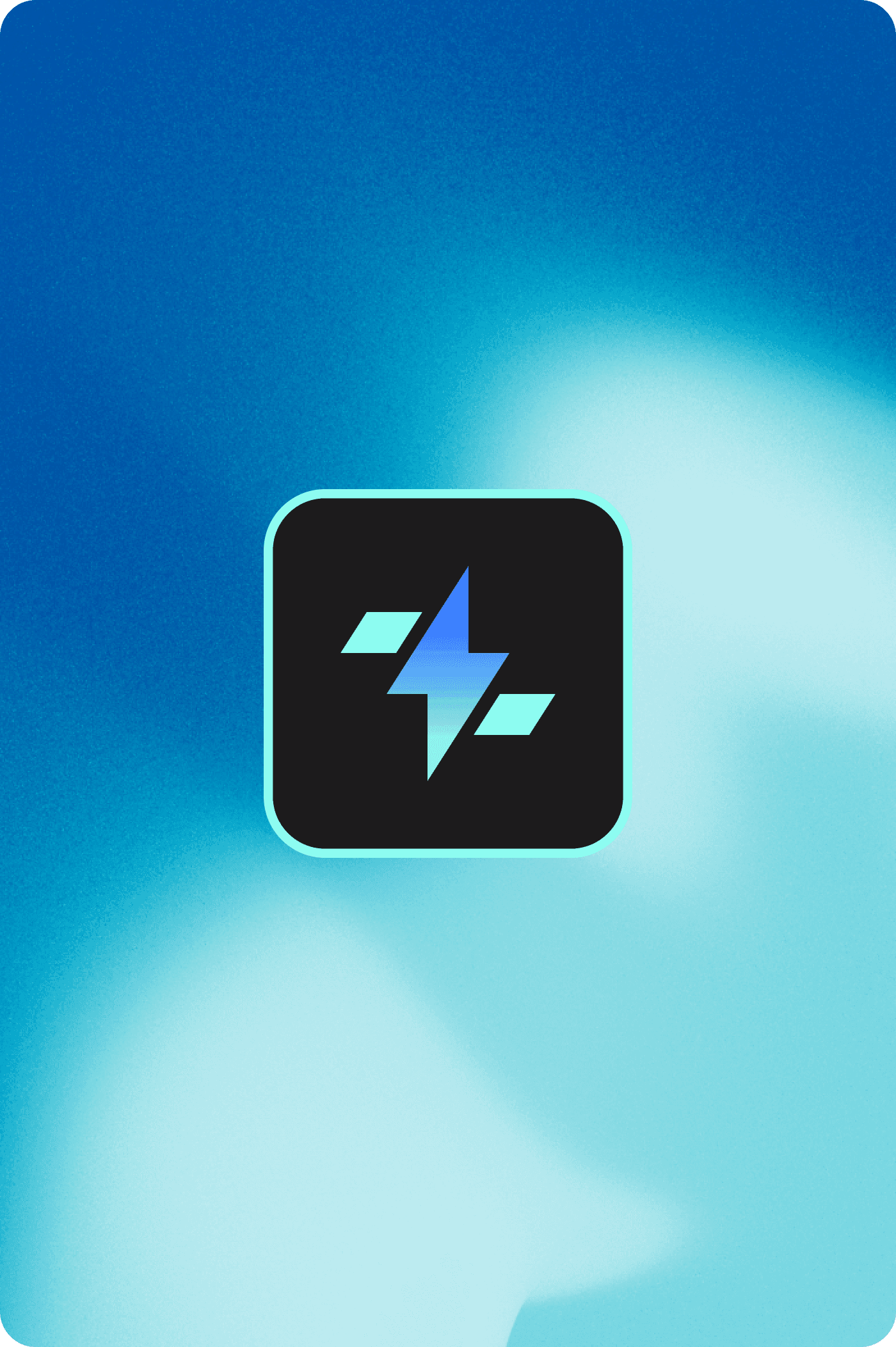 Icon of a power symbol on a light blue gradient background