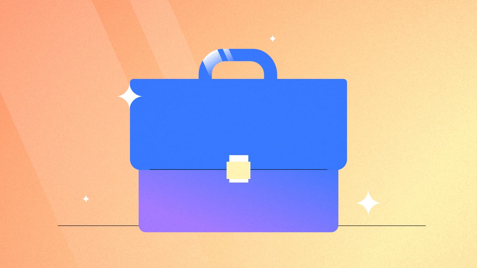 Blue and purple briefcase symbolizing partner resources and business collaboration.