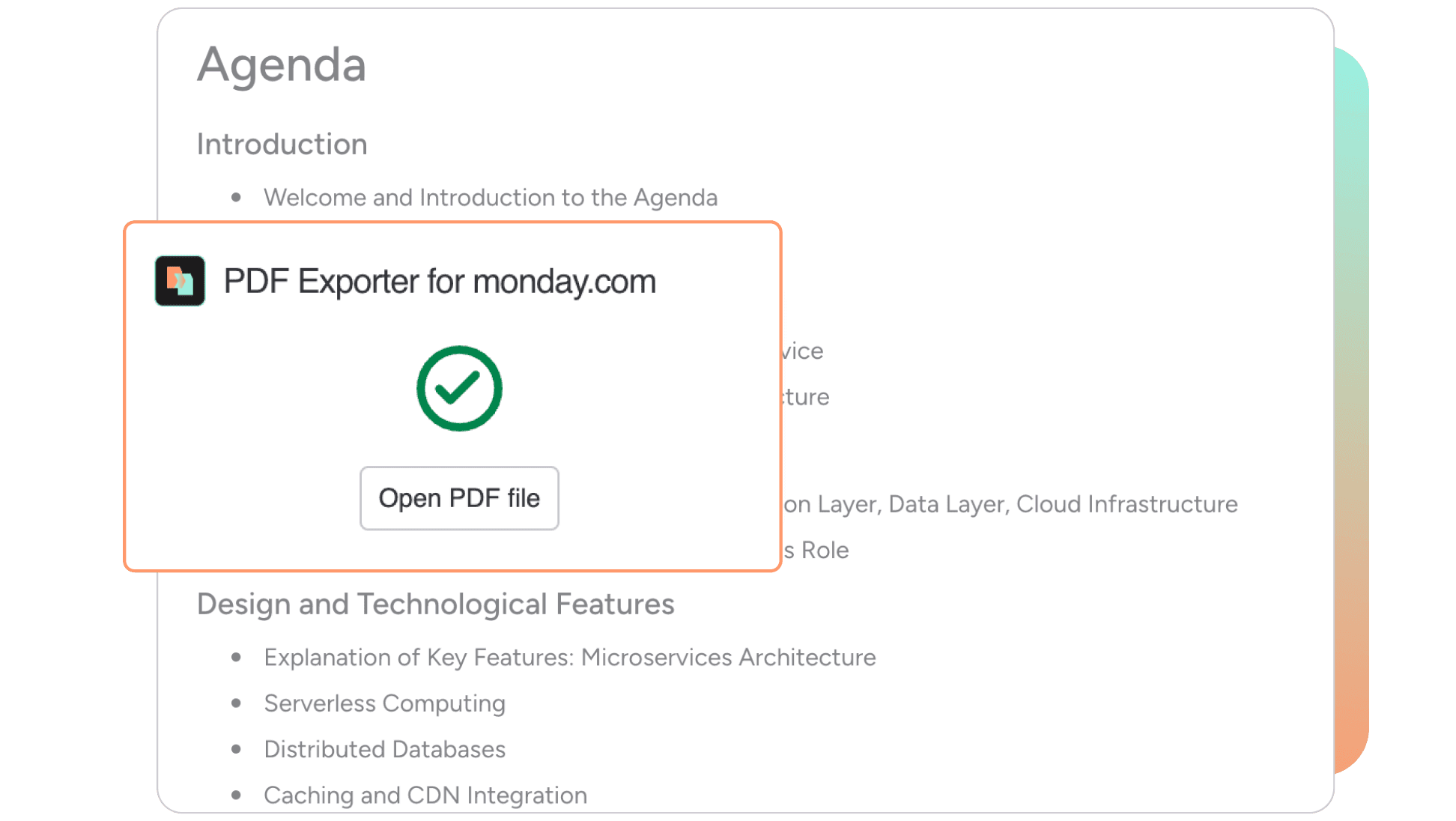 pdf exporter monday.com Feature 1