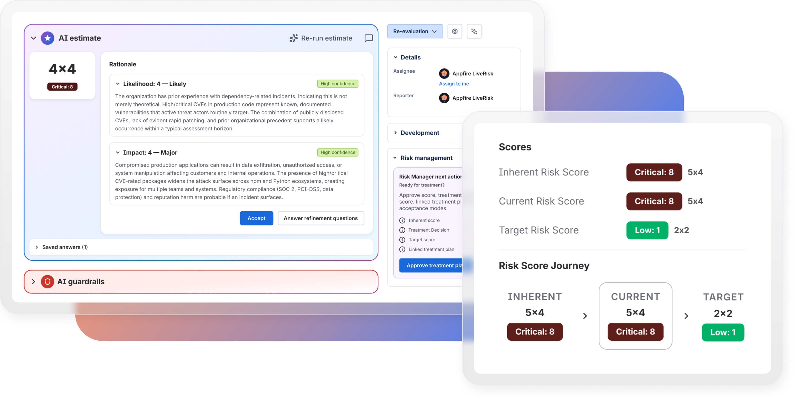 LiveRisk provides AI-assisted scoring with clear rationale, helping teams reduce subjectivity while keeping risk decisions in human hands.