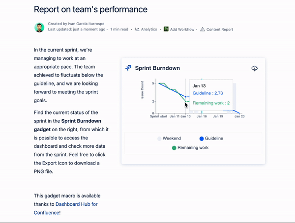 Report on team's performance