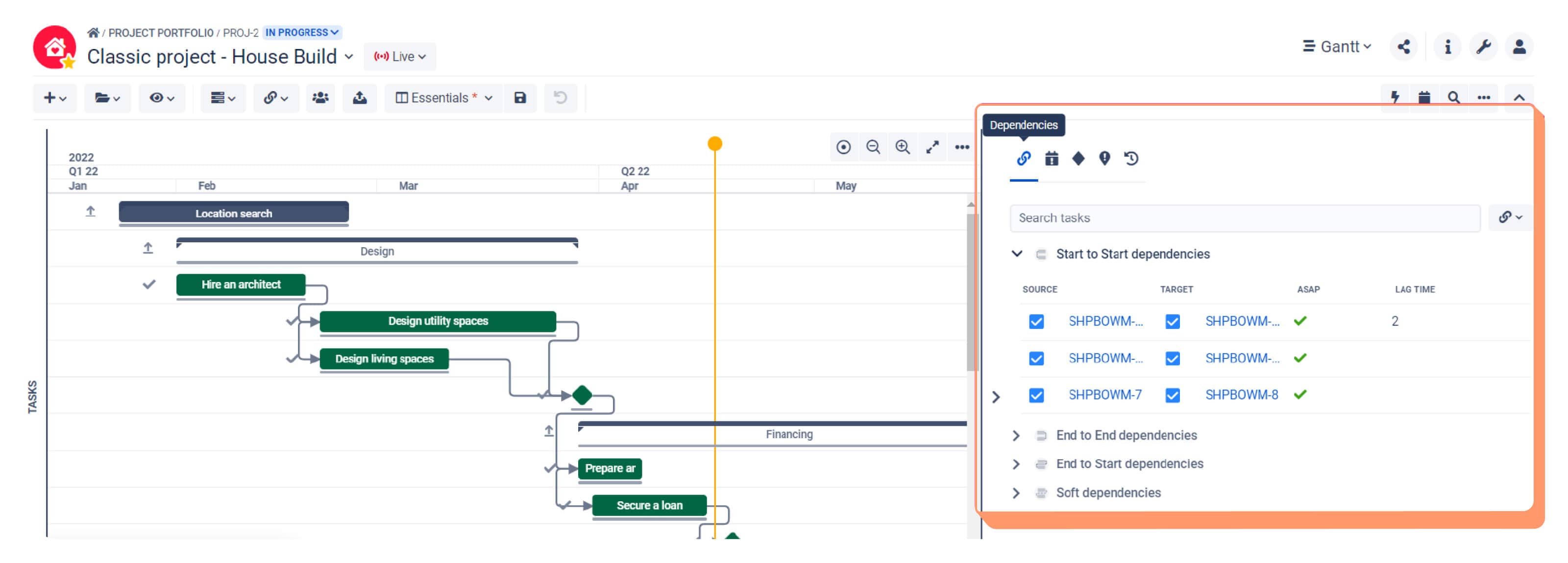 Gantt chart Infobar in BigGantt for Jira. It summarizes the most important components of your project and keeps track of changes.
