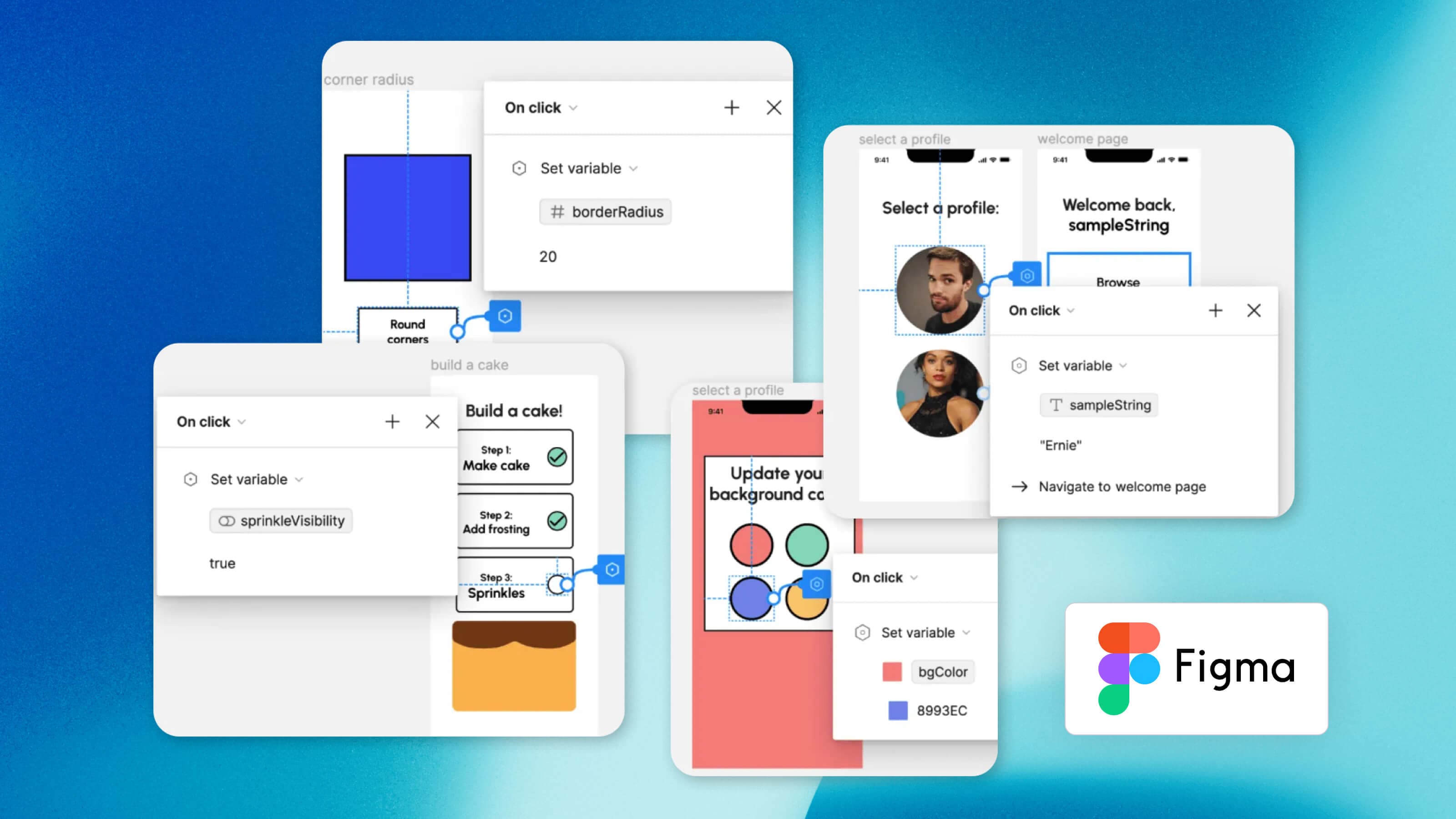 Compilation of screenshots showing what Figma can do and how it can help you and your team.
