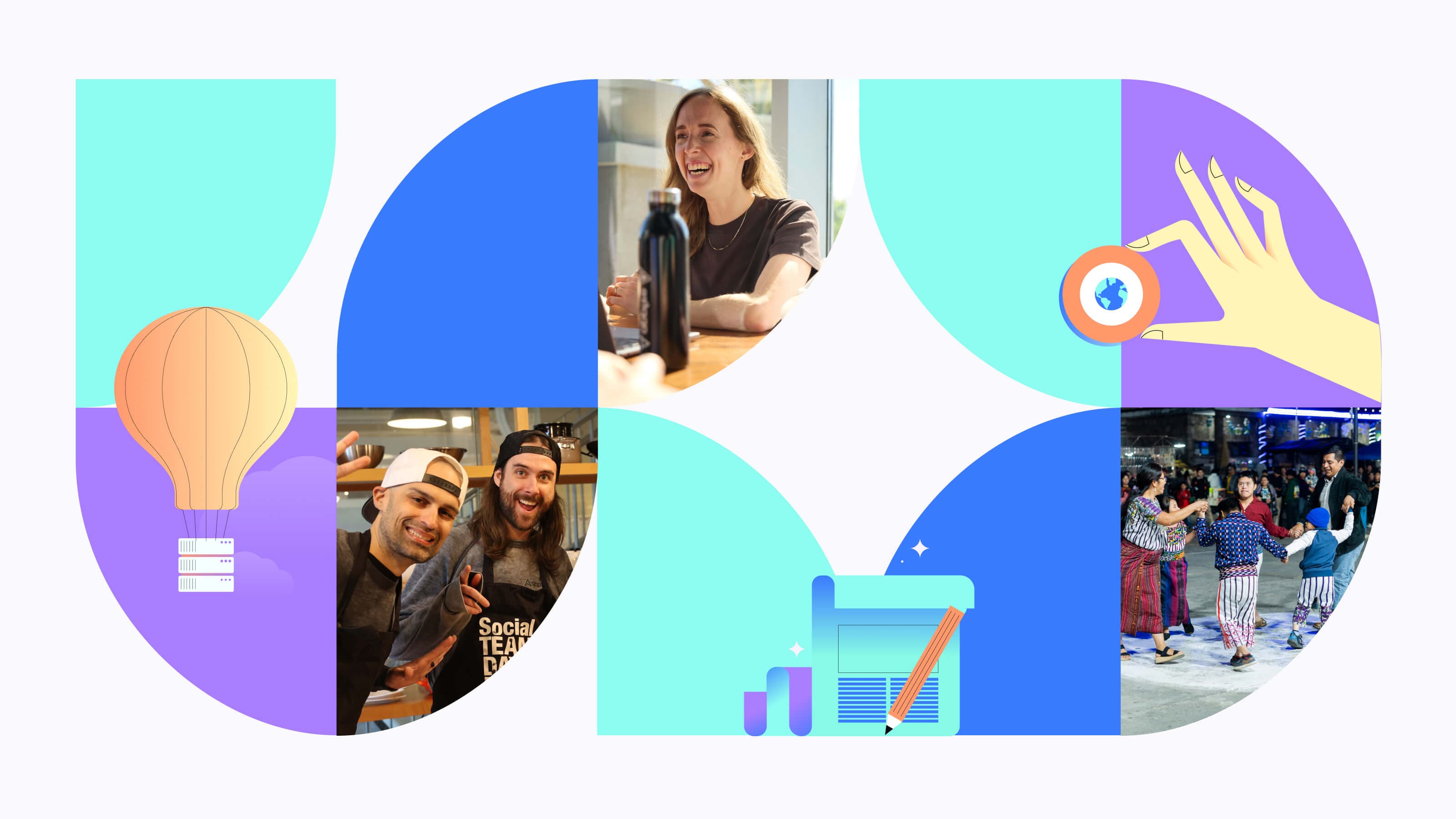 Appfire 2024 Impact Report cover featuring vibrant illustrations of collaboration, innovation, and community engagement themes.