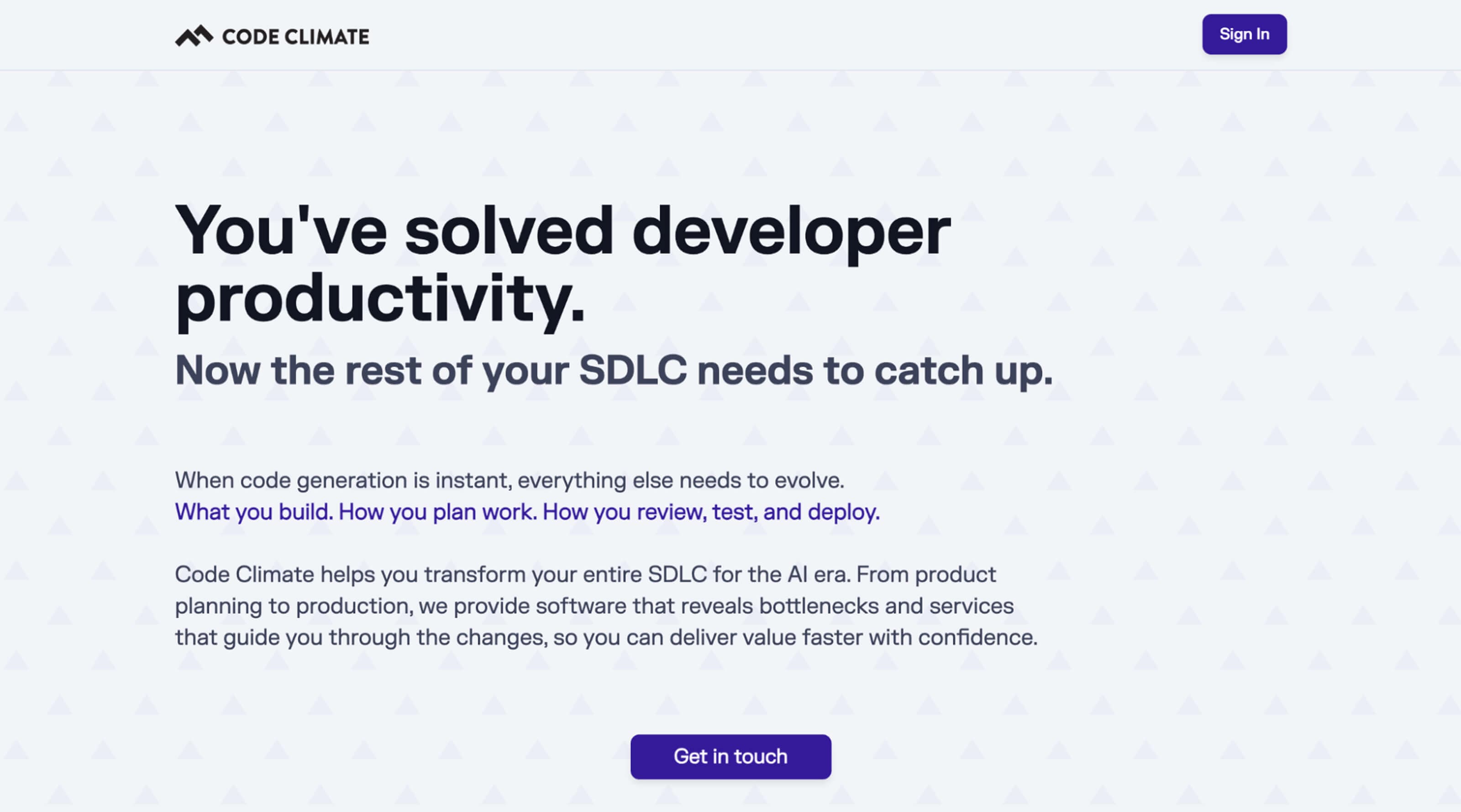 Code Climate Velocity website.