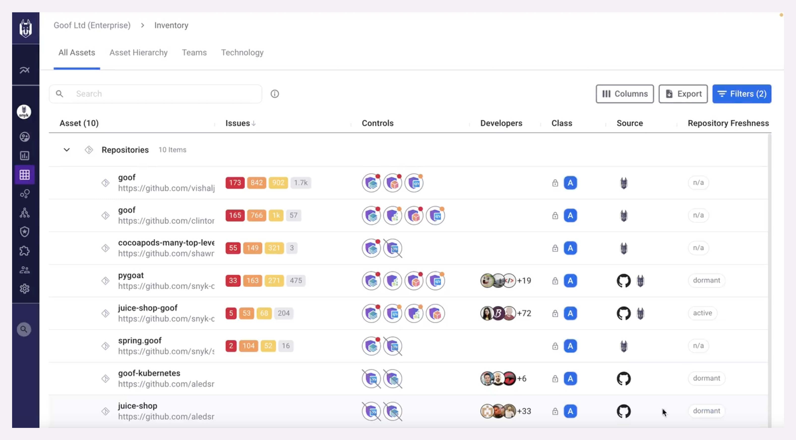 A screenshot of the Graphite interface.