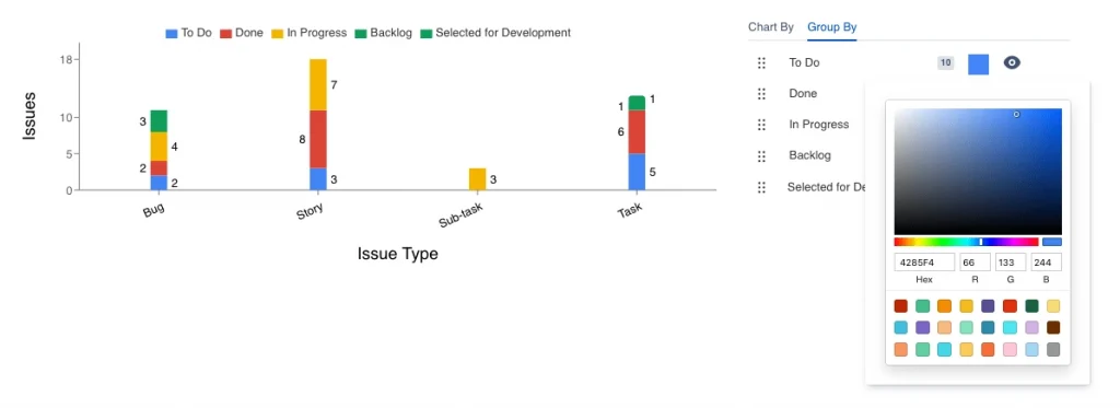 Custom chart color picker