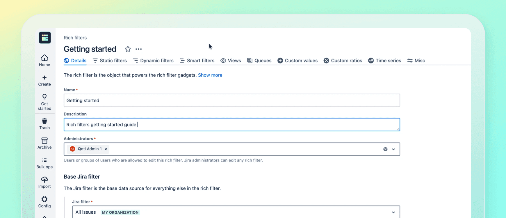 Create a rich filter to keep dashboard data consistent and easy to explore.