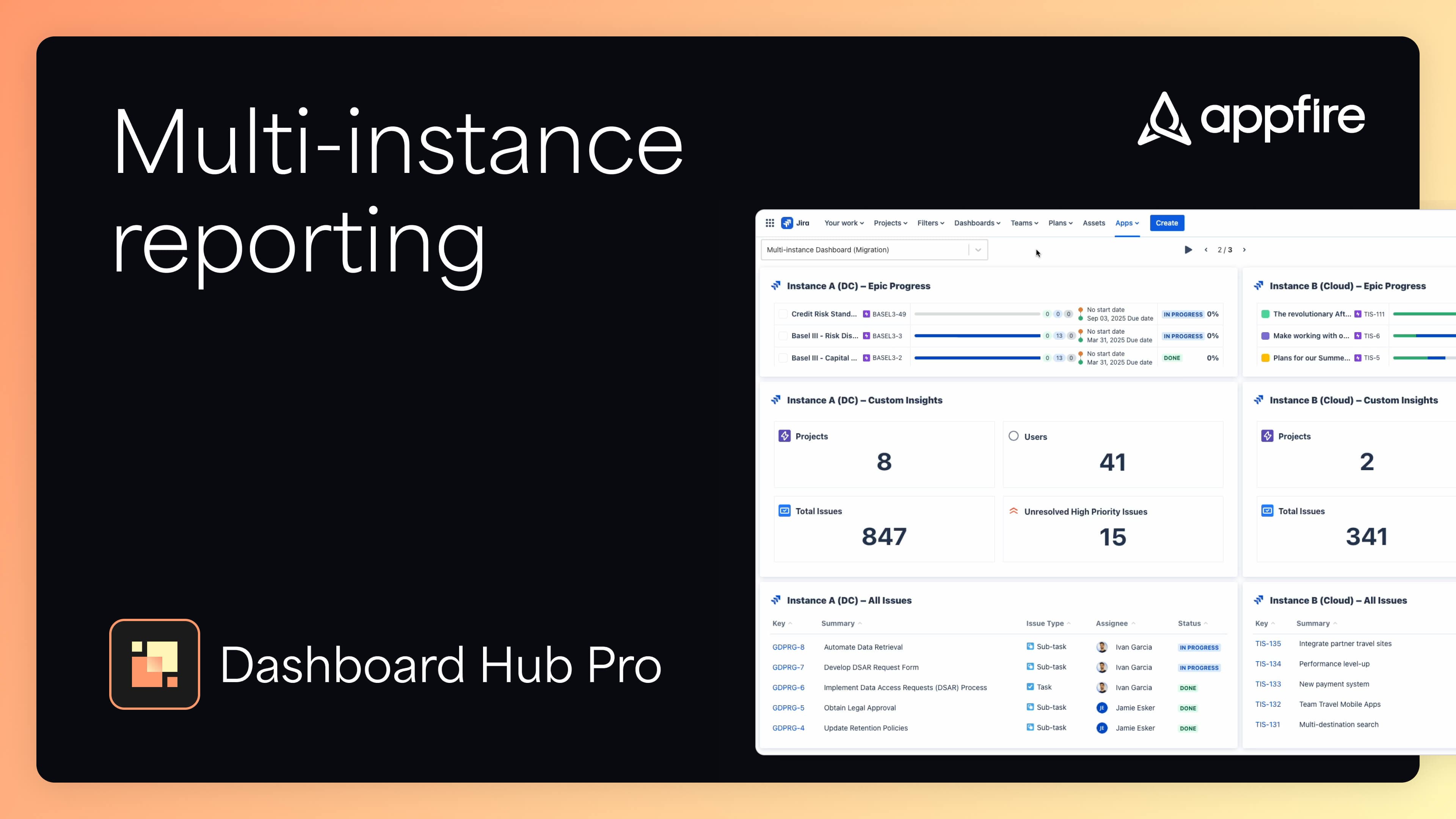 Dashboard Hub Pro Multi-instance reporting