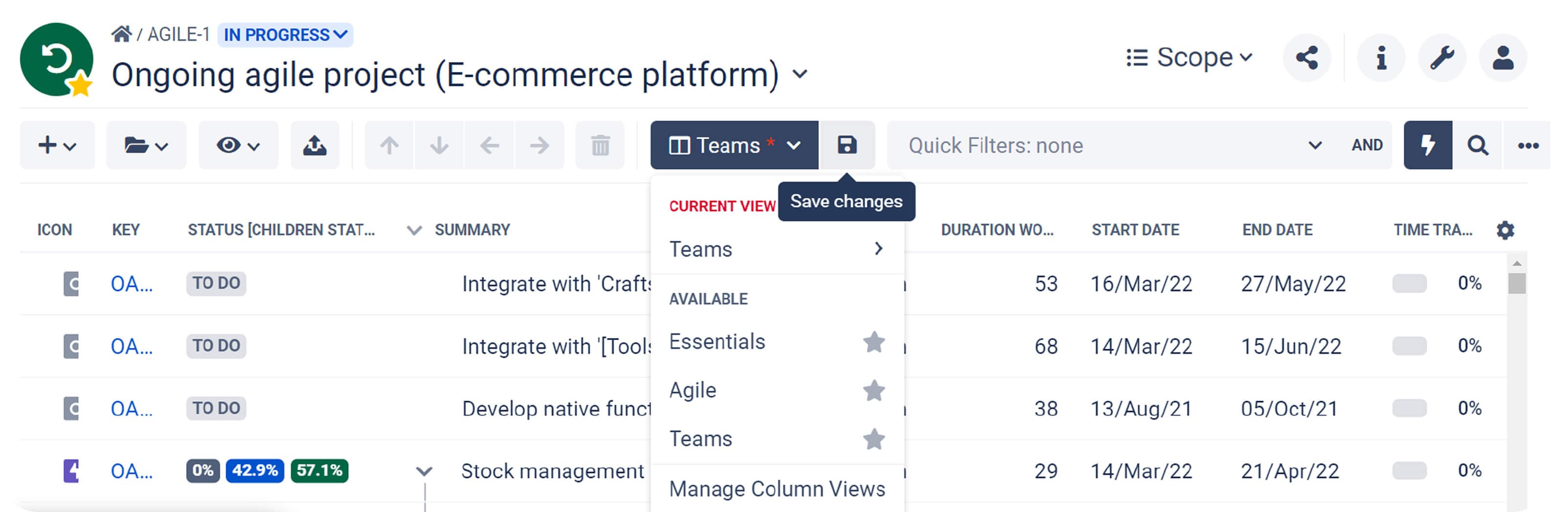 Add columns to your views, set the aggregation method, and save the view. You can edit and visit your custom views any time you need it.