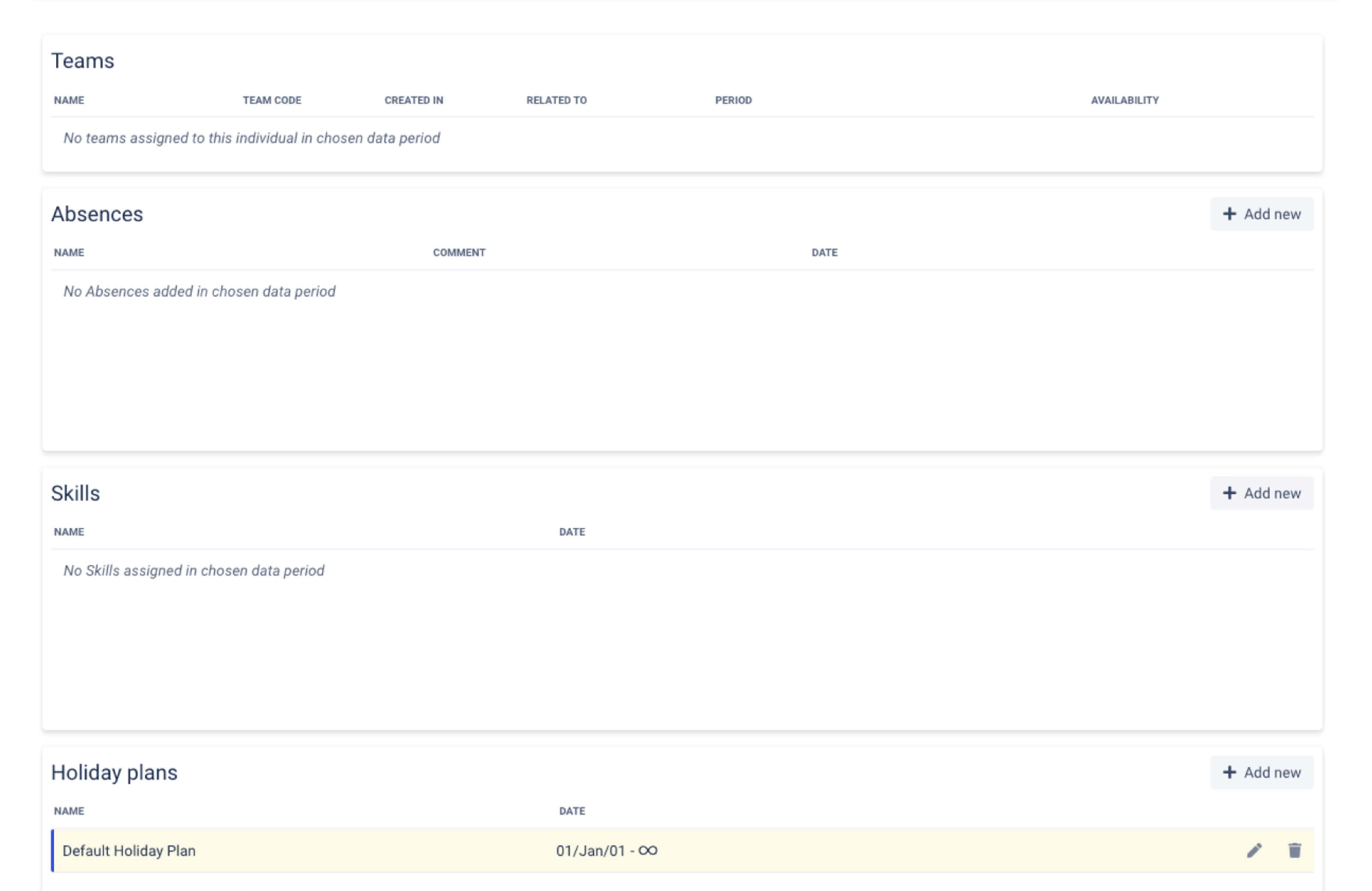 With BigPicture’s Resource Manager, you can add, check, edit, and delete absences and holiday plans for a project team member.