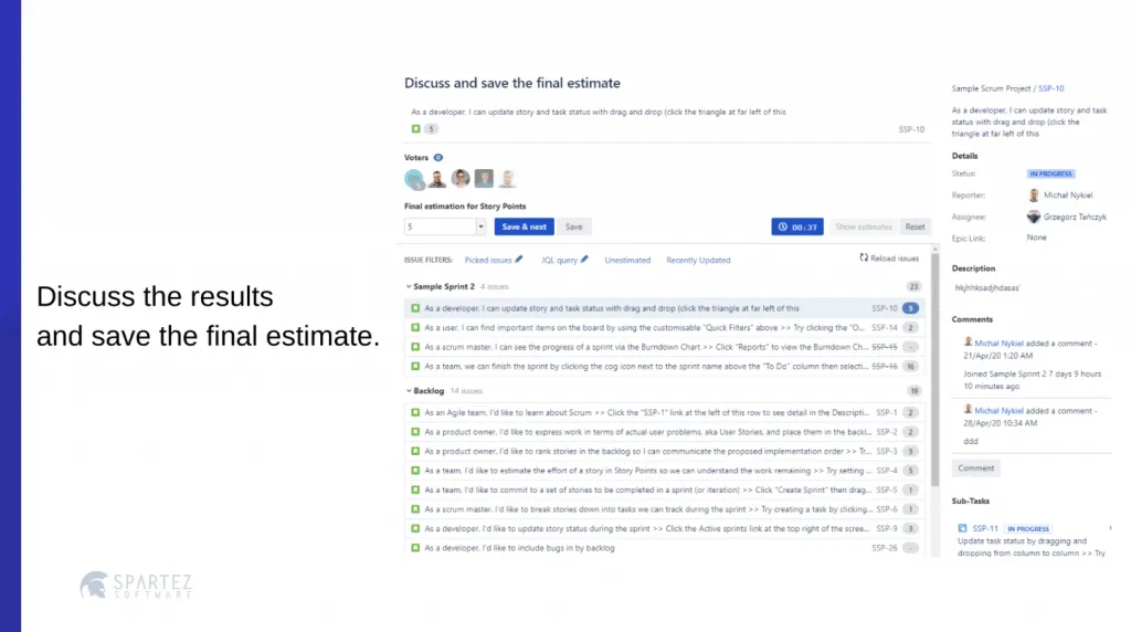 Discuss and save the final estimate