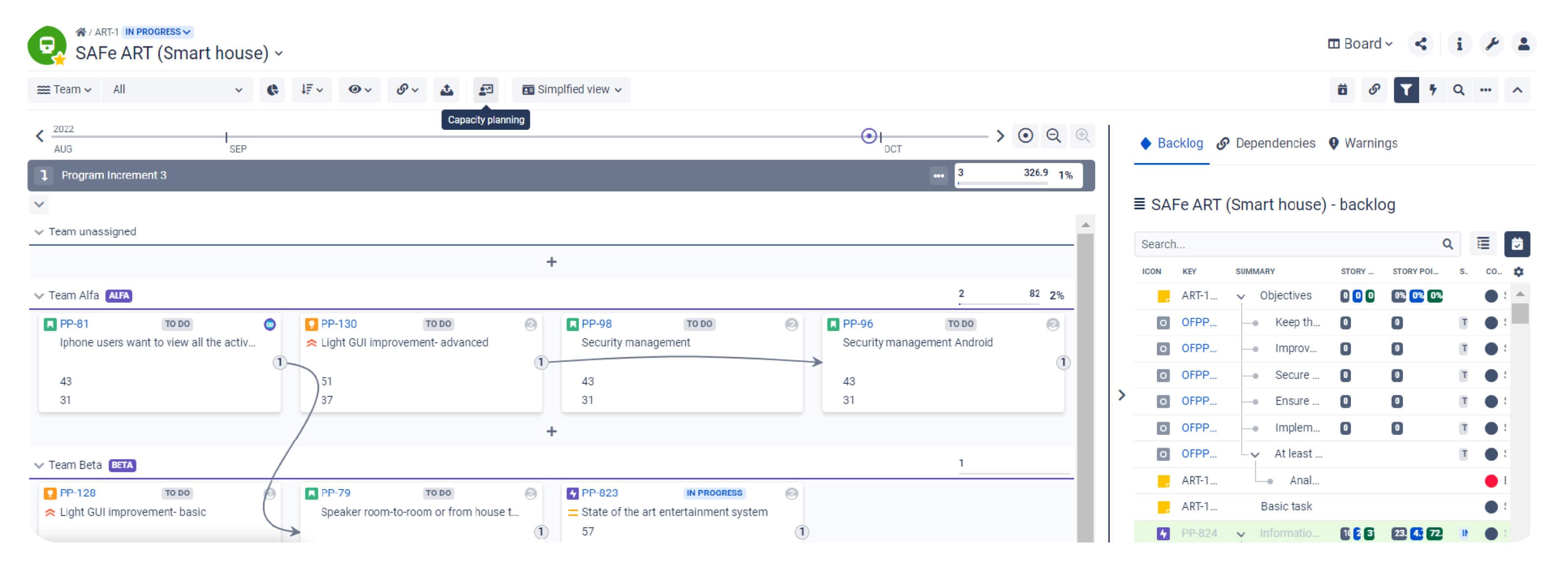 BigPicture’s Board Capacity planning feature.
