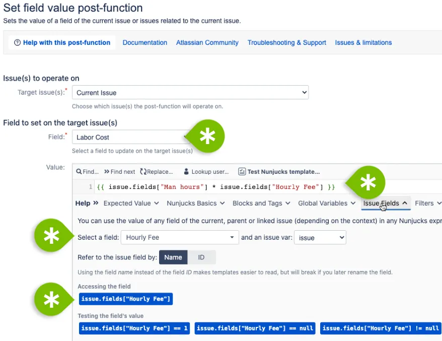 Set field value post-function