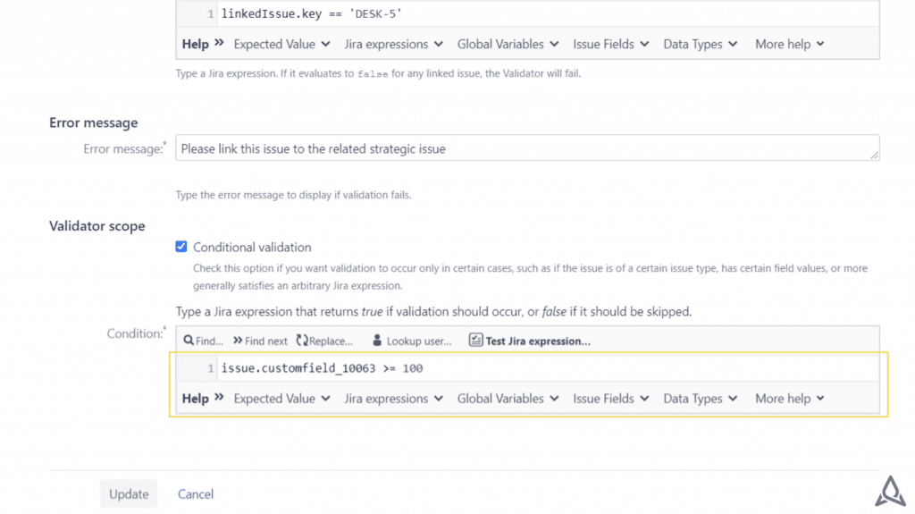 Conditional validation field