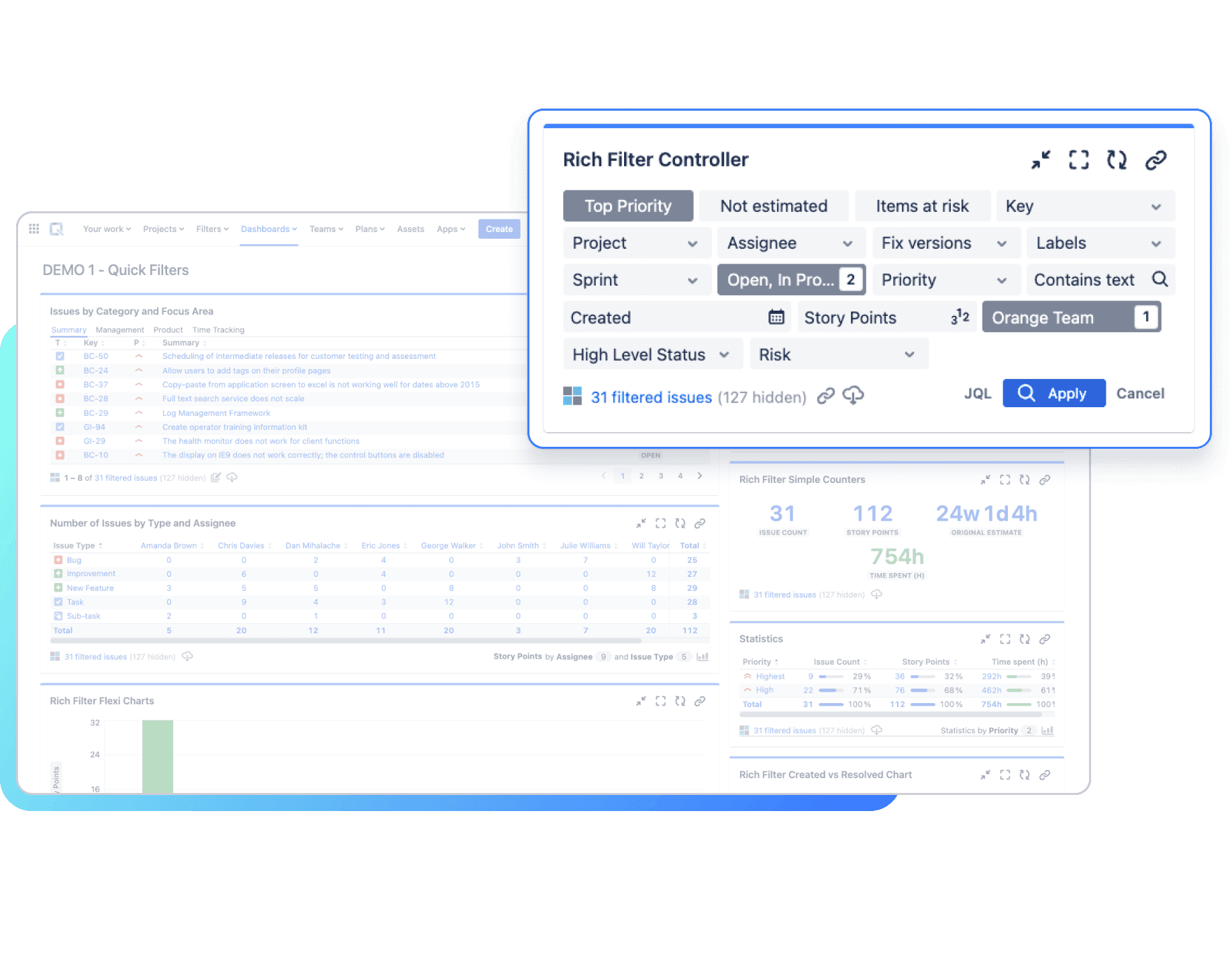 Jira Dashboard Filters