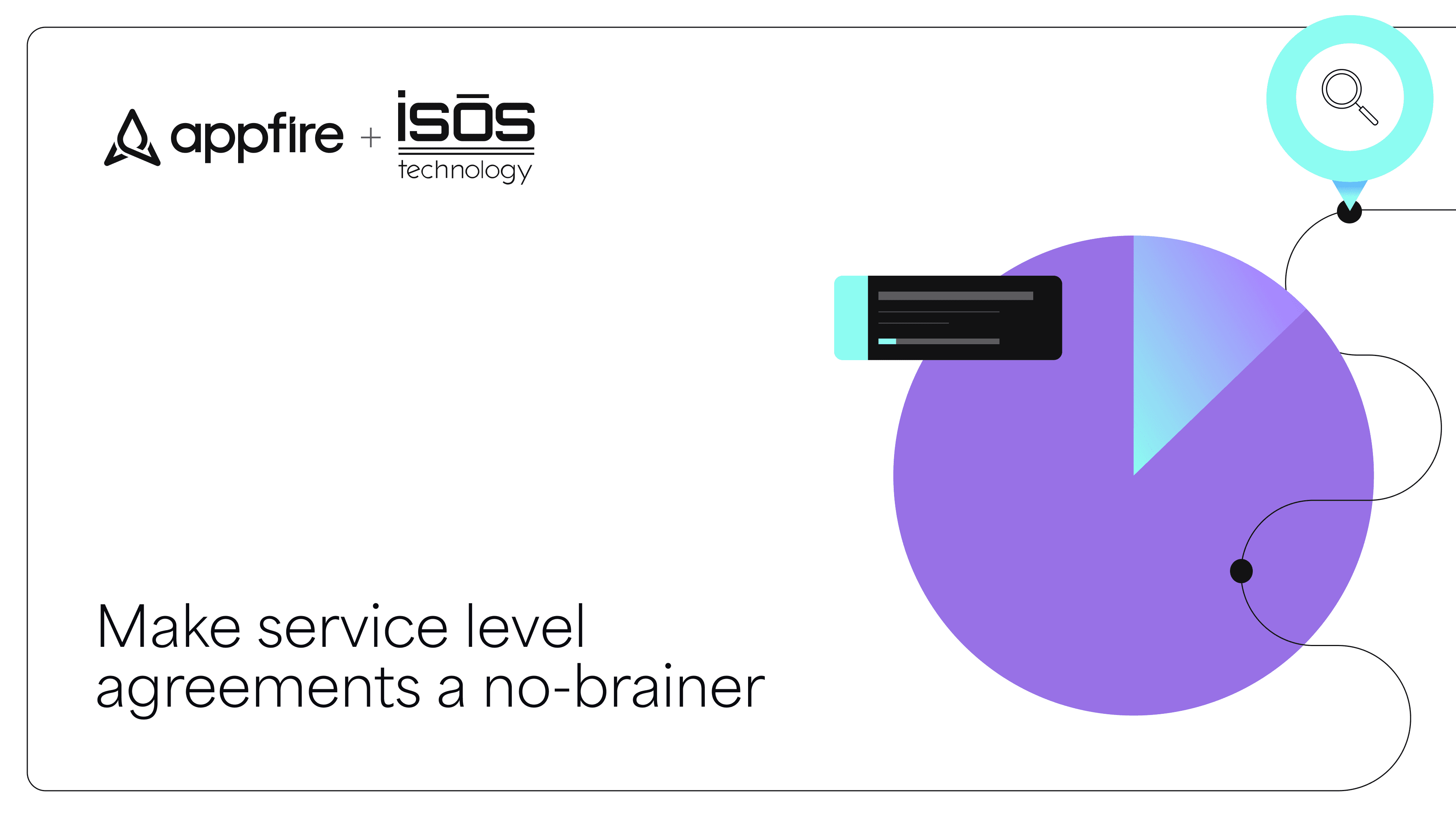 Appfire and Isos Technology logos on the left. Large purple pie chart with a highlighted segment on the right. Text below reads: ‘Make service level agreements a no-brainer.