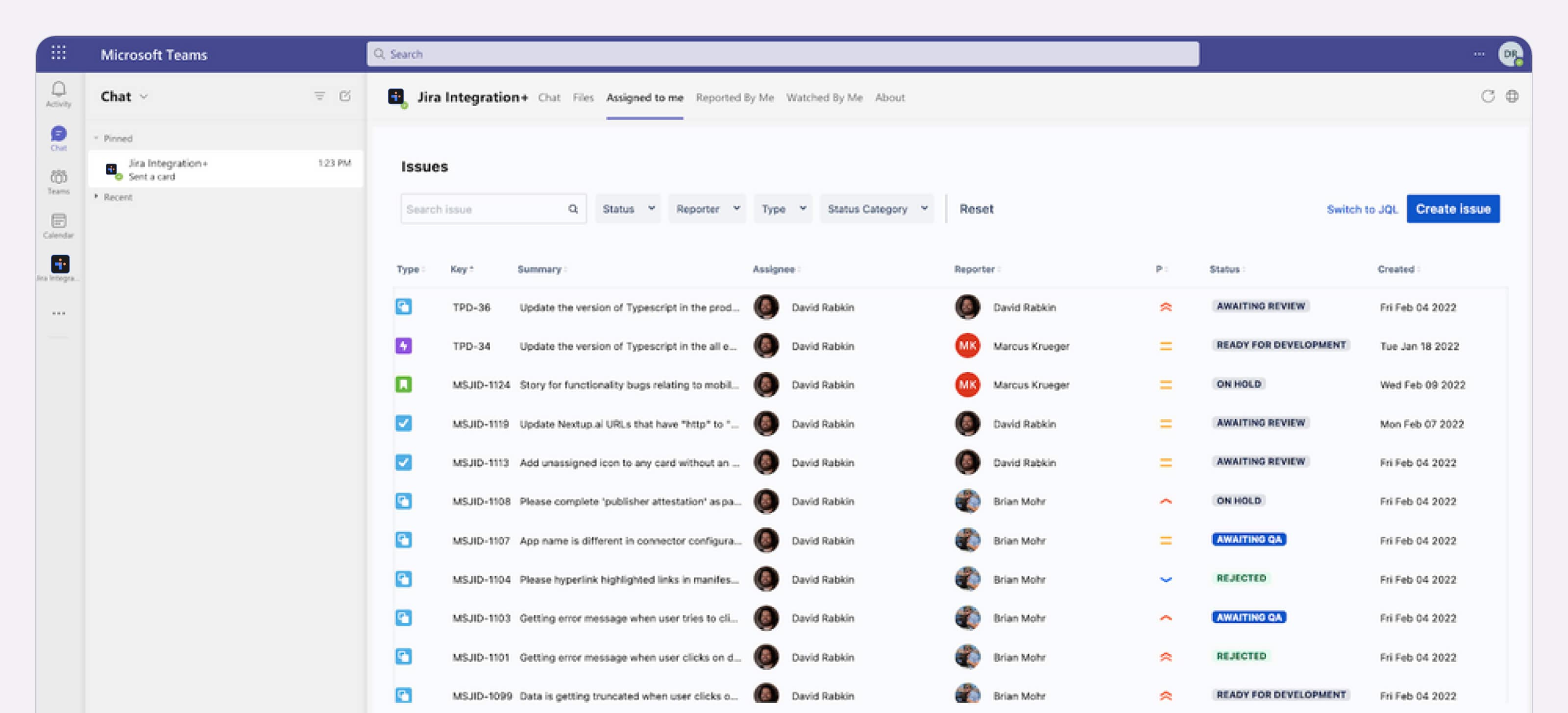 Microsoft Teams interface with a 