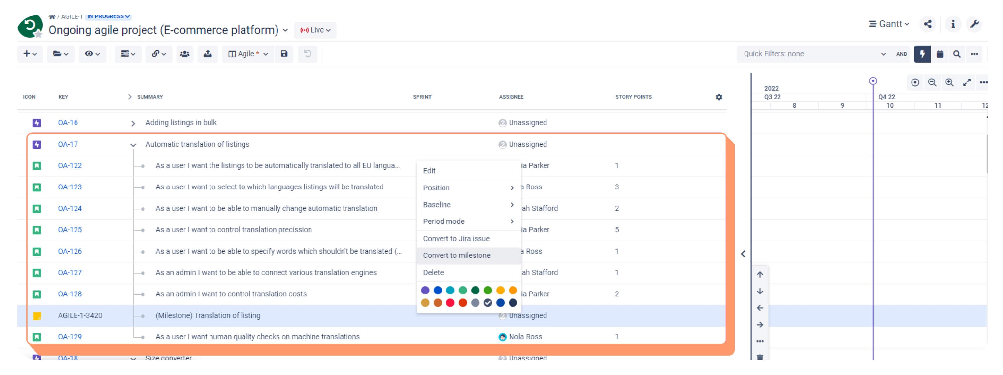 You can nest basic tasks like any other element in your project WBS in Jira. And later on, convert them into the desired elements.
