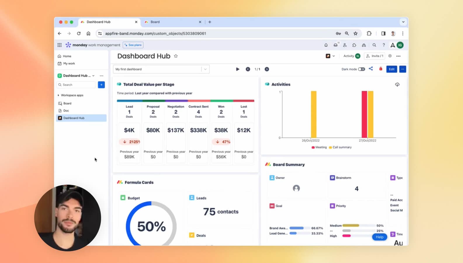 Share monday.com dashboards and boards externally with a password