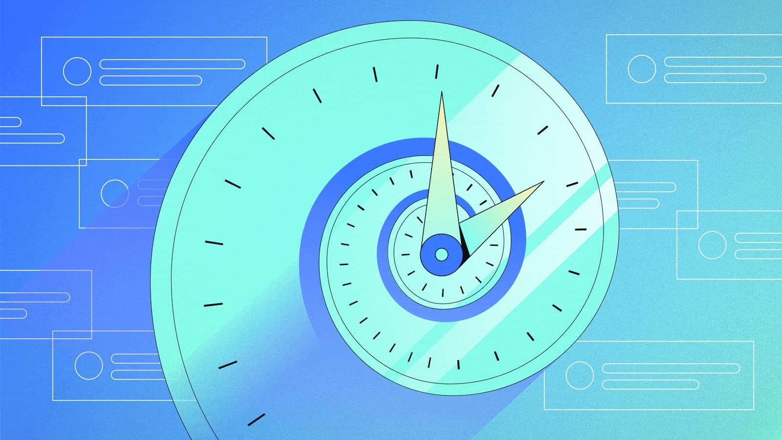  Illustration of a clock with overlapping tasks, representing the challenge of time estimation for knowledge workers.