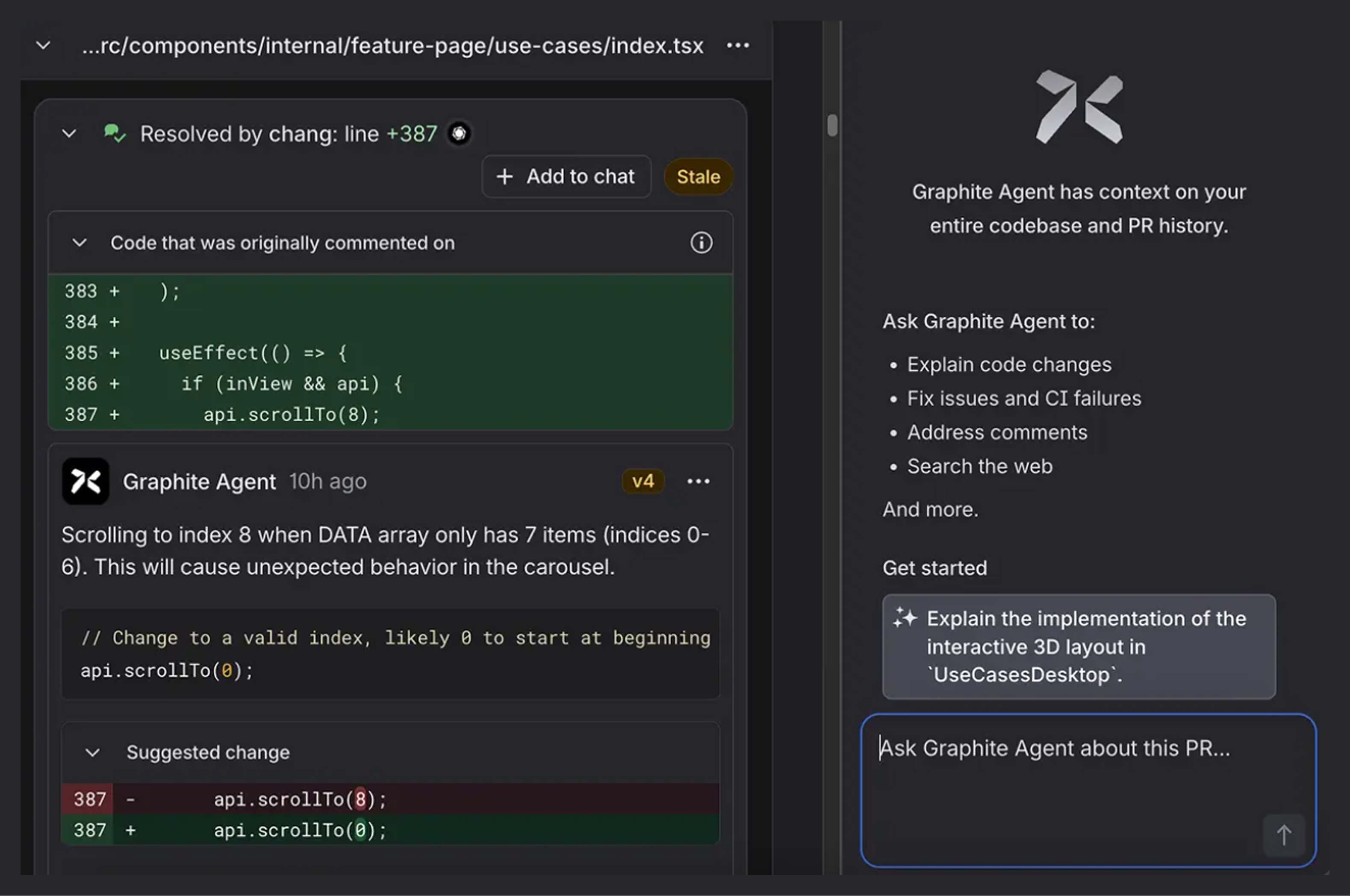 A screenshot of the Graphite interface.