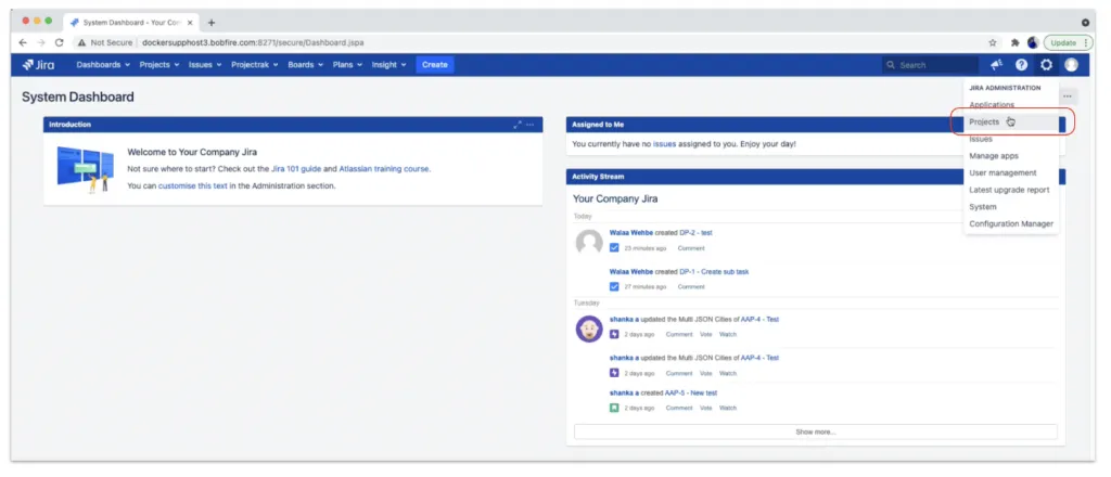 Workflows panel in Jira