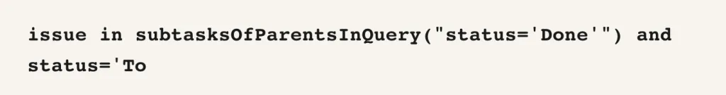 JQL query example