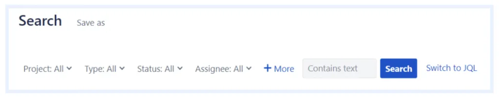 Jira search tabs