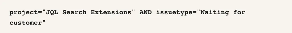 JQL query with terms example