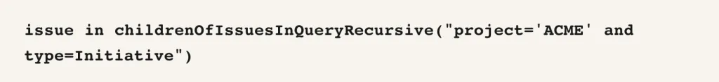 JQL query example