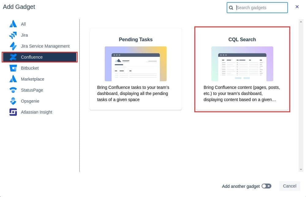 CQL Search Gadget