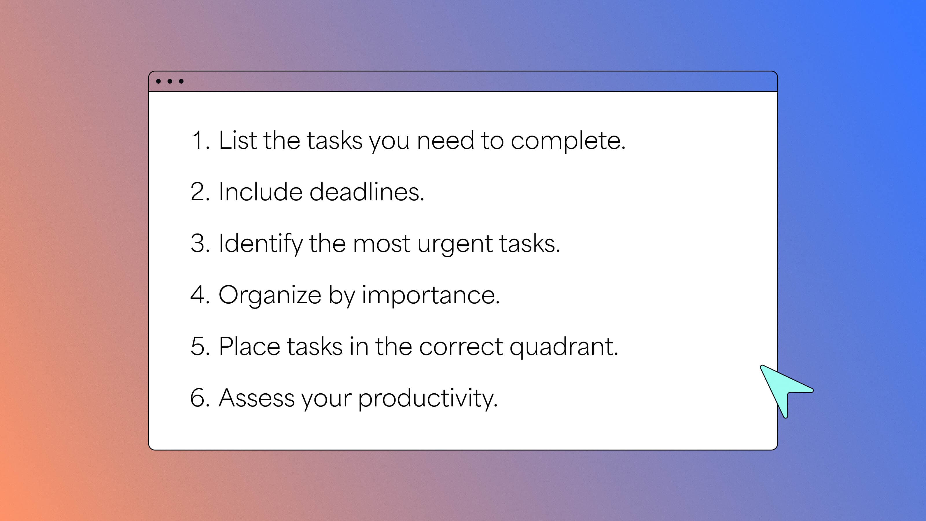 Time Management Matrix list