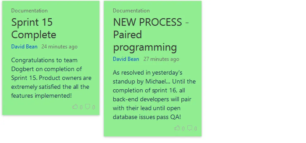 Blog post displays