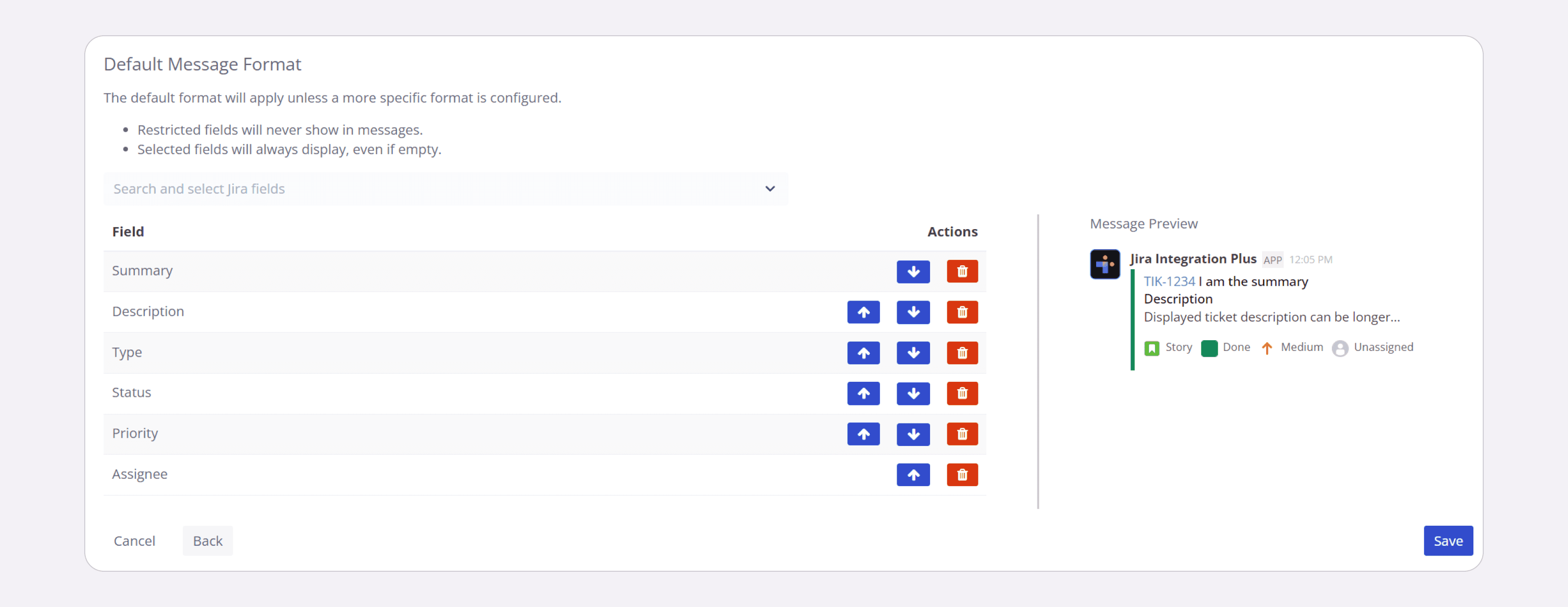Steps to take within the Integration+ workflow builder menu showing how to easily create a new Jira issue.