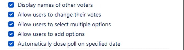 Configuring attributes for Polls