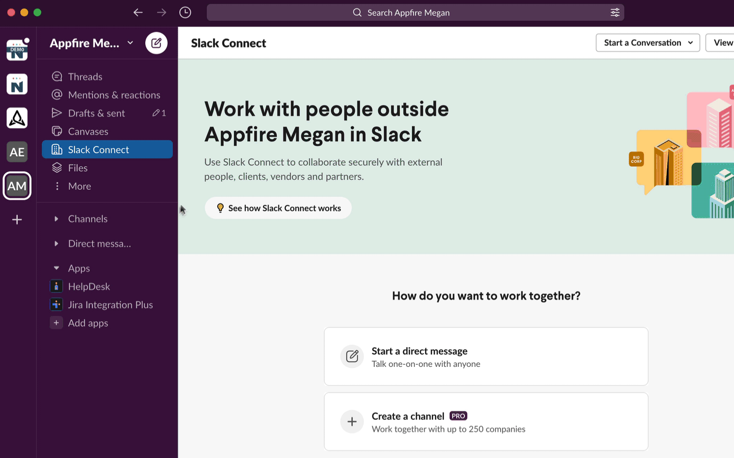 Creating a new request in Slack with HelpDesk+