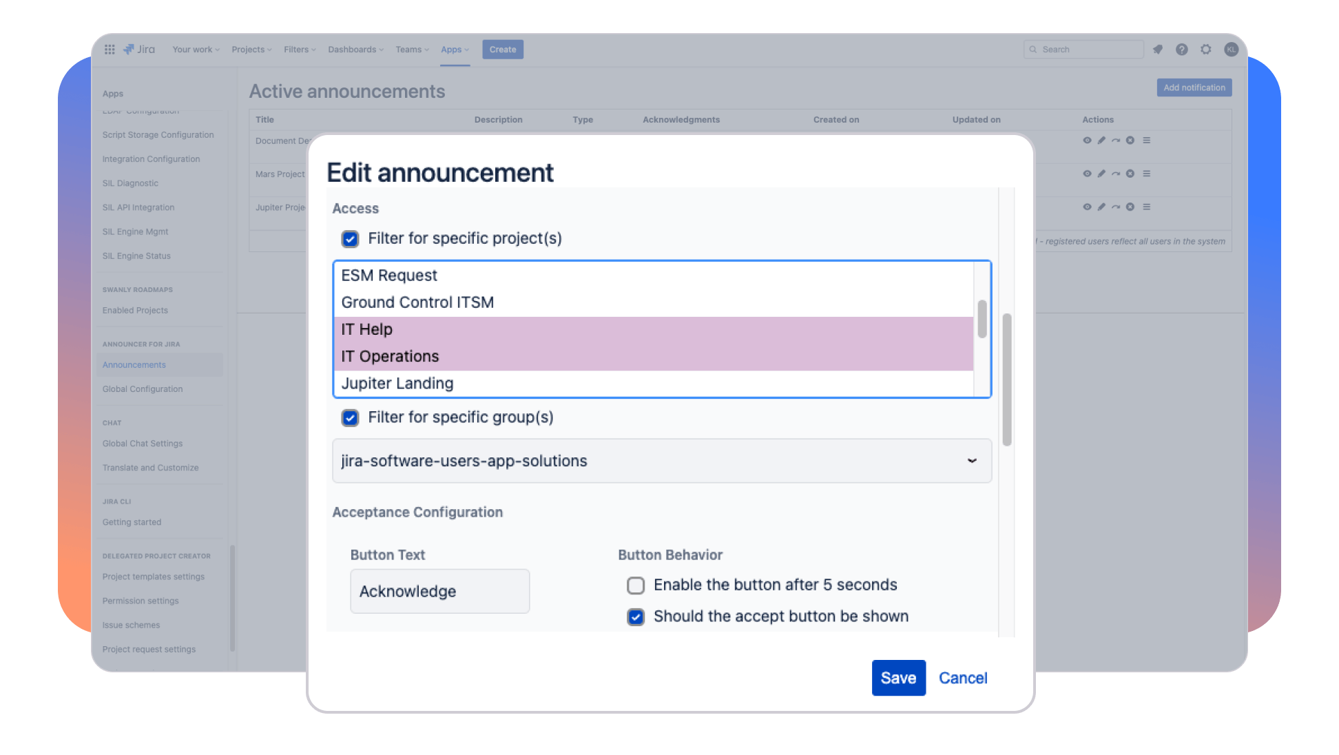 Announcer for Jira feature 1