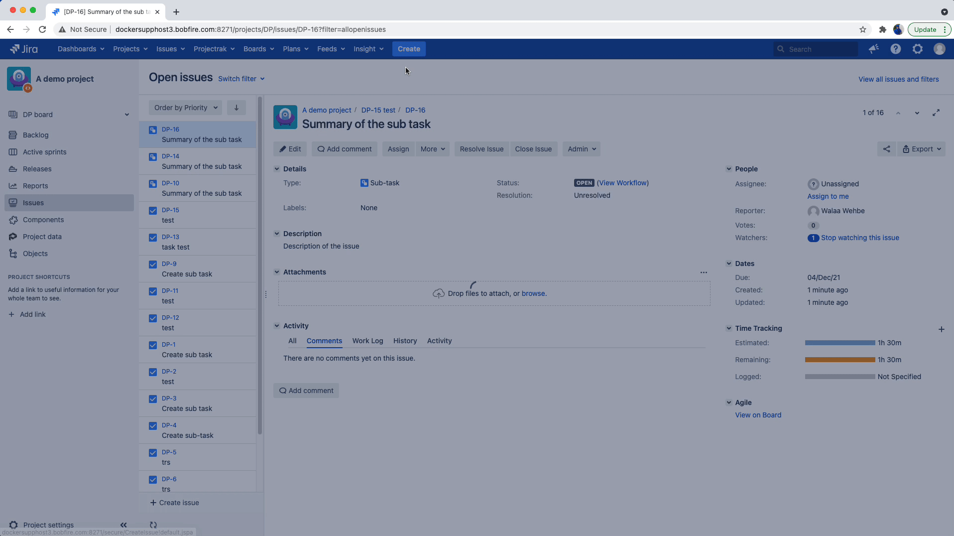 Auto create subtask